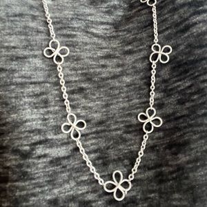 SILVERTONE LONG CHAIN NECKLACE